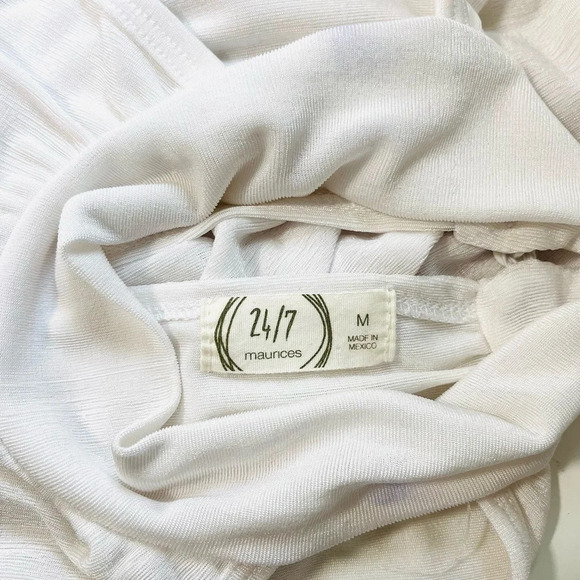 Maurices 24/7 White Halter Neck Crinkle Tank Top Medium Women’s - Picture 10 of 12